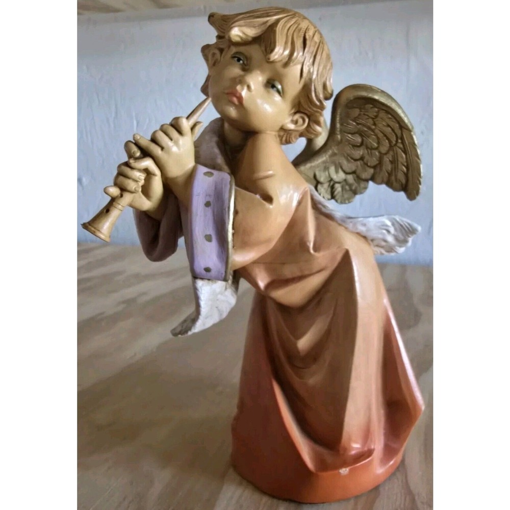 Christmas Fontanini‎ Angel Piping 563 Christmas Nativity Statue 1991